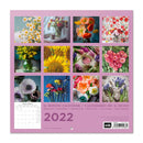 wandkalender 2022 Flowers 30 x 30 cm papier groen