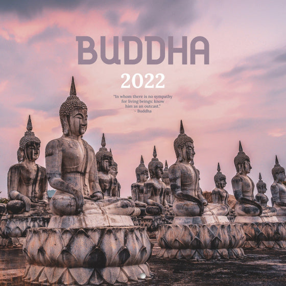 wandkalender 2022 The Buddha 30 x 30 cm papier roze