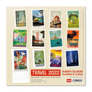 wandkalender 2022 Travel 30 x 30 cm papier wit
