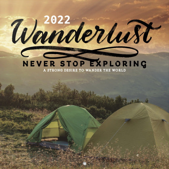 wandkalender 2022 Wanderlust 30 x 30 cm papier bruin