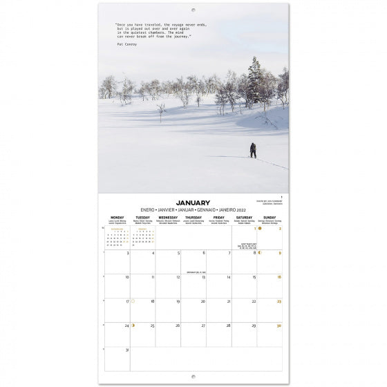 wandkalender 2022 Wanderlust 30 x 30 cm papier bruin