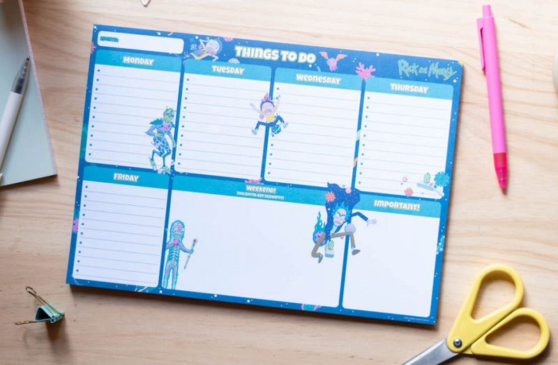 weekplanner Rick & Morty A4 blauw 54 vellen