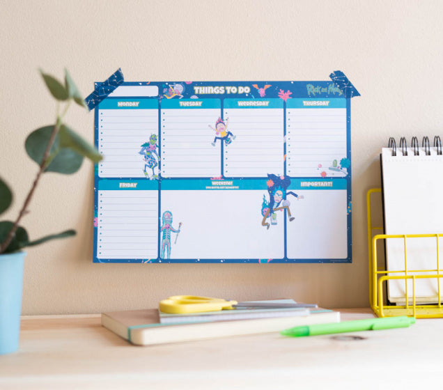 weekplanner Rick & Morty A4 blauw 54 vellen