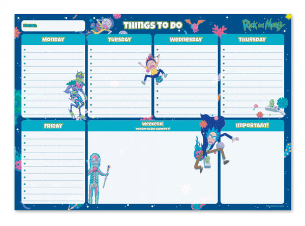 weekplanner Rick & Morty A4 blauw 54 vellen
