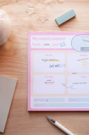 weekplanner Snoopy 29,7 x 21 cm A4 roze 54 vellen