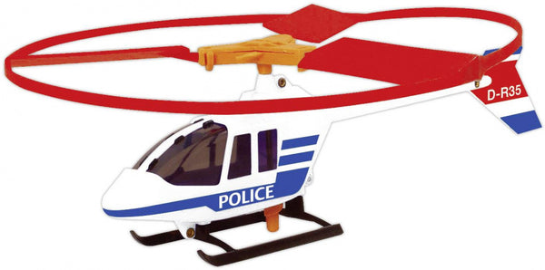 helikopter Police junior 27 cm rood/wit/blauw 2-delig