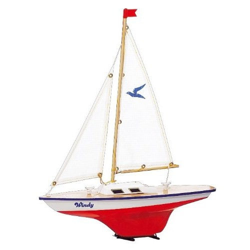 modelzeilboot Windy 35 x 42 cm wit/rood