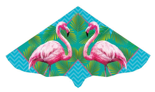 vlieger flamingo junior 115 x 63 cm groen/roze