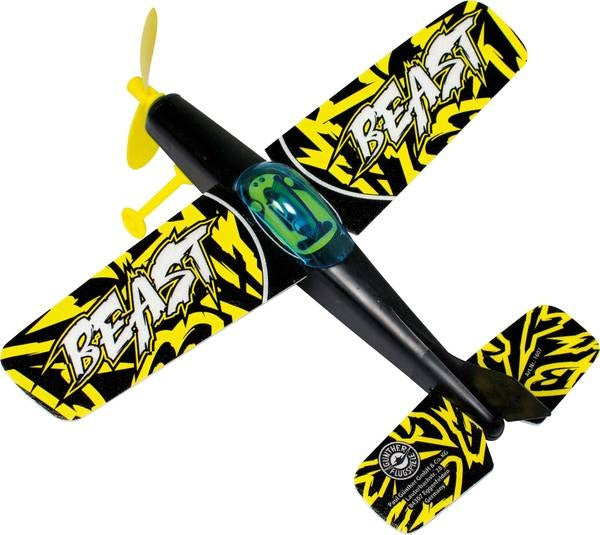 vliegtuig Beast 25 x 22 cm geel/zwart