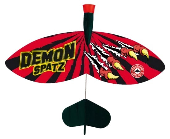 vliegtuig Demon Spatz 24 x 20 cm rood/zwart 2-delig