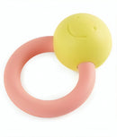 babyring rammelaar 10 cm geel/roze