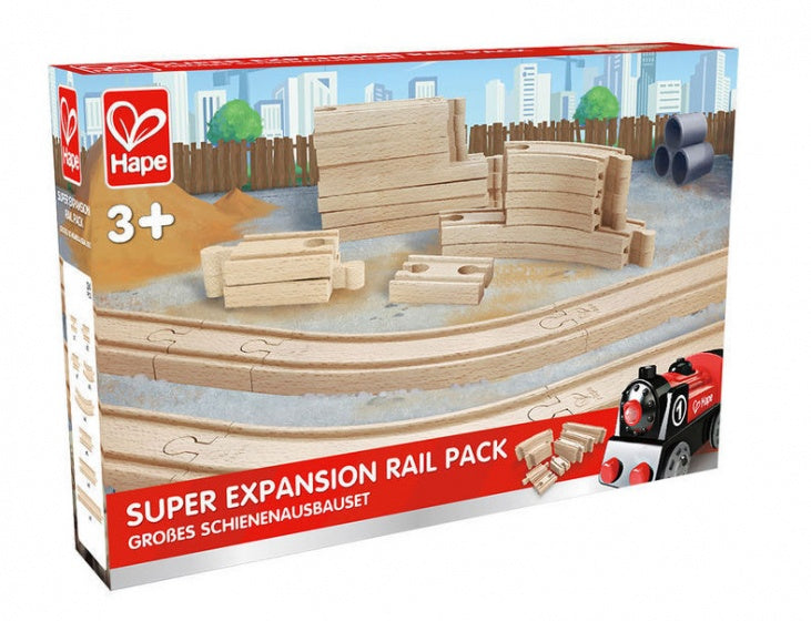 houten Super treinbaan uitbreidingsset 24-delig