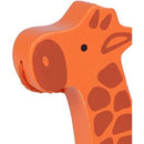 houten trekfiguur Push & Pull Giraffe 15 cm oranje