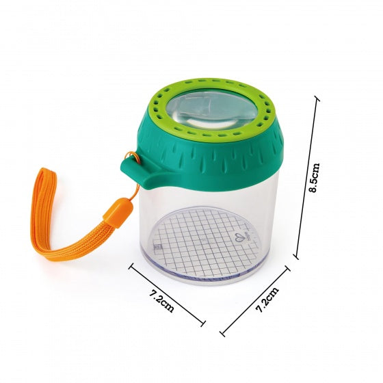 insectendoos met vergrootglas en meetrooster 8,5 cm