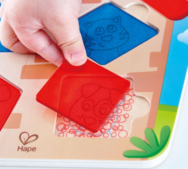 vormenpuzzel Wie is er in Huis junior hout 5 stukjes