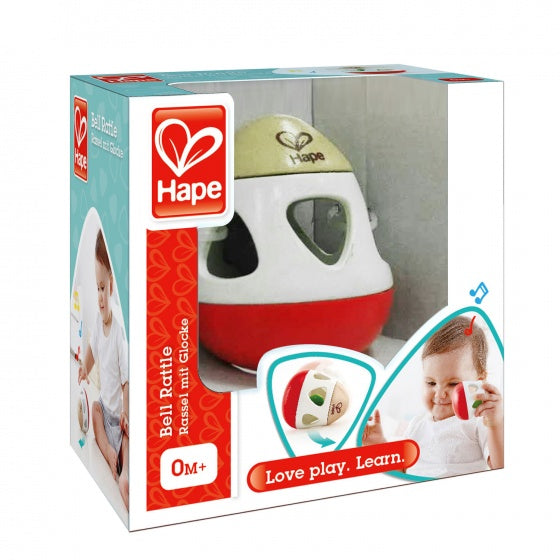 rammelaar met belletjes 9 cm rood/wit