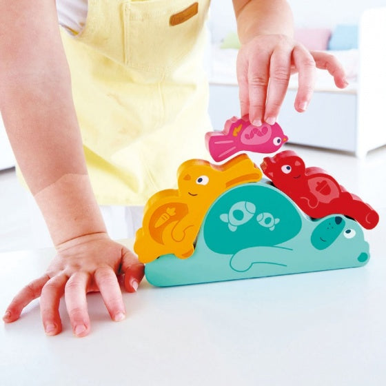 vormenpuzzel Slapende Dieren junior hout 4 stukjes