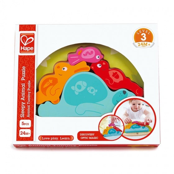 vormenpuzzel Slapende Dieren junior hout 4 stukjes