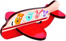 vormenpuzzel Airplane junior hout rood 3 stukjes