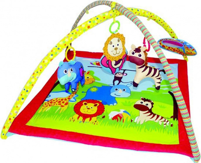 speelkleed Biba Happy Zoo 78 x 78 cm textiel 7-delig