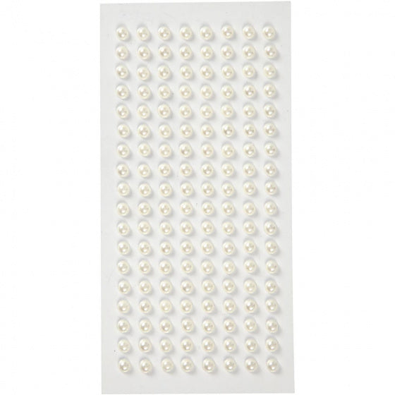 Halve parels zelfklevend diameter 5mm 144 stuks wit