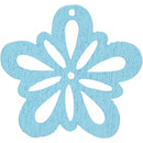 houten bloemen 2,7 cm lichtturquoise 20 stuks