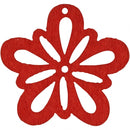 houten bloemen 2,7 cm rood 20 stuks