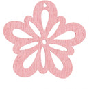 houten bloemen 2,7 cm roze 20 stuks