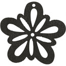 houten bloemen 2,7 cm zwart 20 stuks