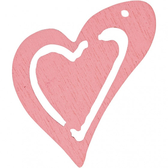 houten harten 2,5 x 2,2 cm roze 20 stuks