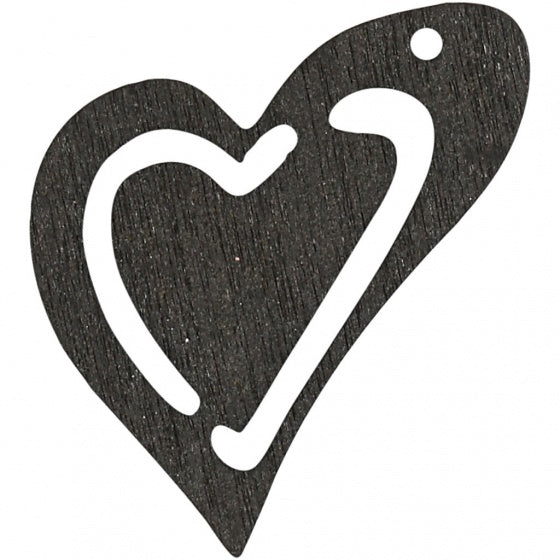 houten harten 2,5 x 2,2 cm zwart 20 stuks