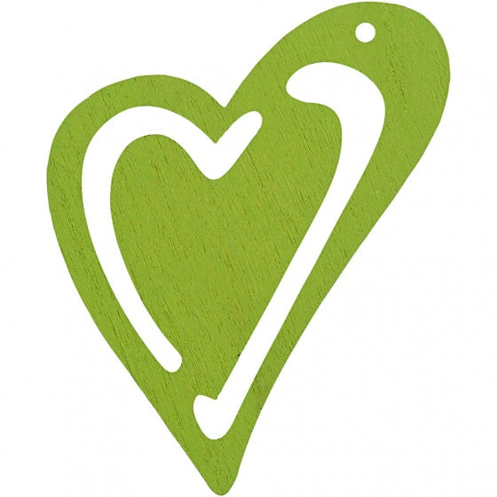 houten harten 5,5 x 4,5 cm lime 10 stuks