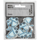 houten ornament kinderwagen 3,4 x 3,1 cm lichtblauw 10 stuks