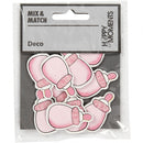 houten ornament zuigfles 3,7 x 2,2 cm roze 10 stuks