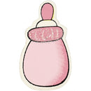 houten ornament zuigfles 3,7 x 2,2 cm roze 10 stuks