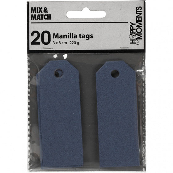 Manilla Labels Blauw, 20st.