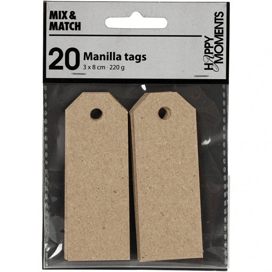 Manilla Labels Naturel, 20st.