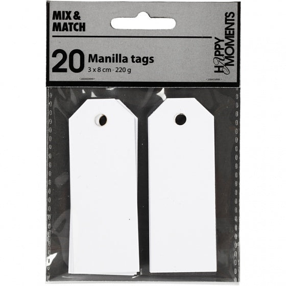 Manilla Labels Wit , 20st.
