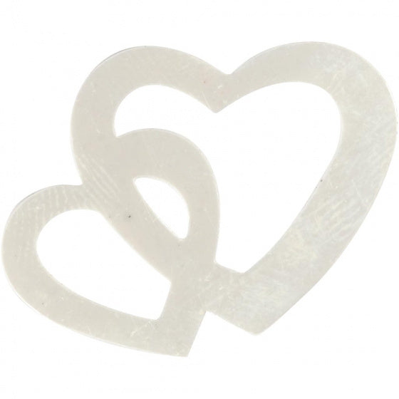 pailetten hartjes wit 31x22 mm 10 gram