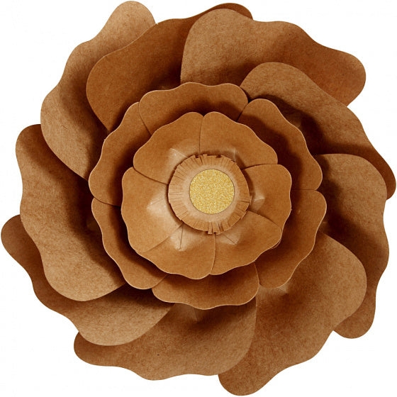 papieren bloemen blank 15 + 25 cm 2 stuks