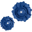 papieren bloemen blauw 15 + 25 cm 2 stuks
