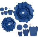 papieren bloemen blauw 15 + 25 cm 2 stuks