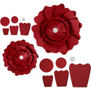 papieren bloemen rood 15 + 25 cm 2 stuks