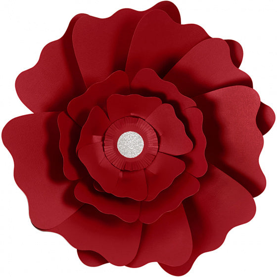 papieren bloemen rood 15 + 25 cm 2 stuks