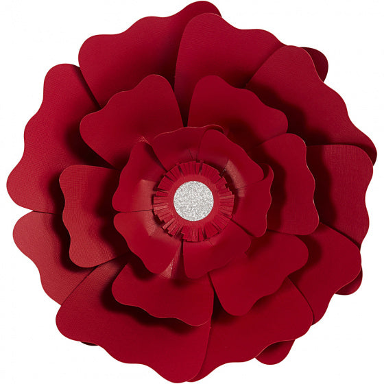 papieren bloemen rood 15 + 25 cm 2 stuks