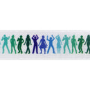 Satijnlint met print 15 mm x 6 m lichtblauw