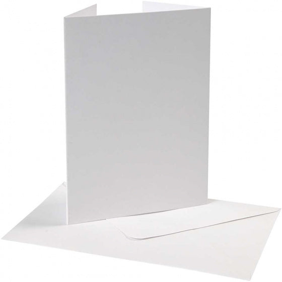 set van 10 kaarten en enveloppen 10,5x15 cm parelmoer