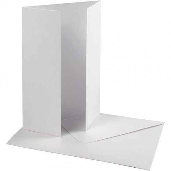 set van 10 kaarten en enveloppen 10,5x15 cm parelmoer