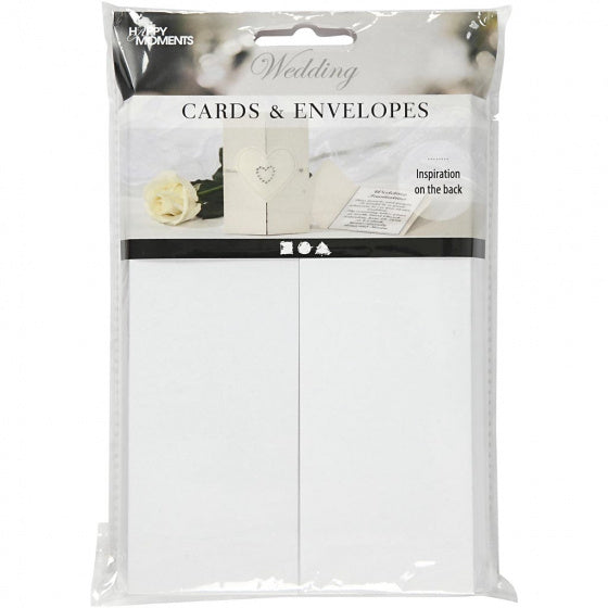 set van 10 kaarten en enveloppen 10,5x15 cm parelmoer