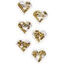 Shaker stickers wit/goud 38 x 32 x 4 mm 6 stuks